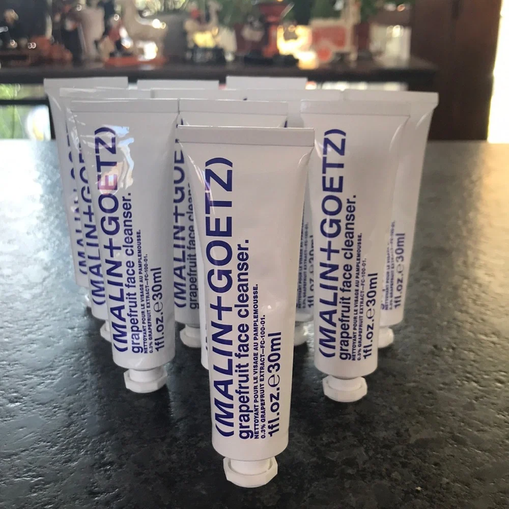 2 Malin + Goetz grapefruit face cleanser two (2) travel size 1 oz each cleansers
